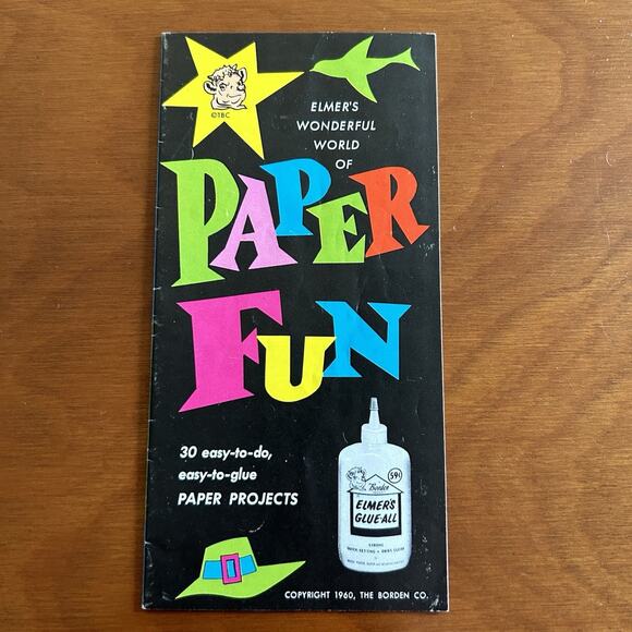 Elmers Wonderful World Of Paper Fun 1960 Vintage Kids Craft Booklet - Picture 1 of 4